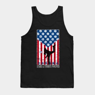 Stars and Strikes Forever Baseball Pitcher American Flag Tank Top